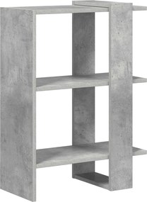 vidaXL Raft pentru cărți Gri din beton 52 x 25 x 71,5 cm Lemn compozit