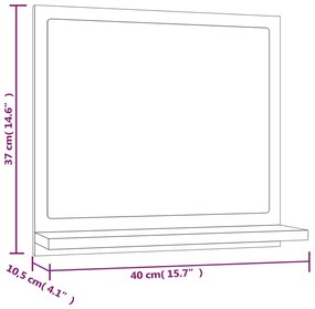 Oglinda de baie, stejar maro, 40x10,5x37 cm, lemn compozit Stejar brun, 40 cm