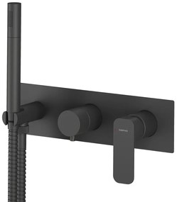 Baterie negru-mat pentru duș încastrată (3 ieșiri) Spy – Sapho