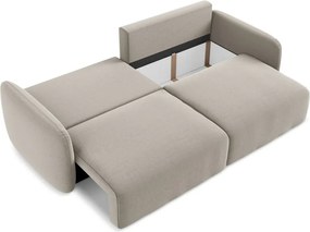 Canapea taupe extensibilă/cu spațiu de depozitare cu tapițerie din catifea 238 cm Kalena – Makamii