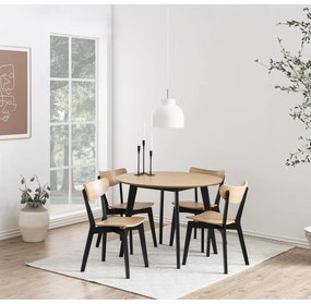 Masă dining în decor de stejar Actona Roxby, ø 105 cm