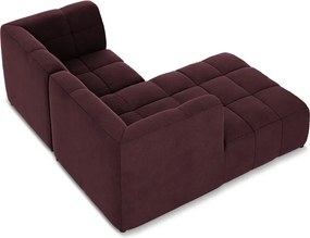 Colțar burgundy cu tapițerie din catifea (cu colț pe partea stângă/cu șezlong) Aloha – Makamii