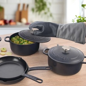 Oală cu capac din fontă 5,2 l adecvată pentru plita cu inducție LITINA SMALT – Orion