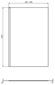 Paravan de dus tip Walk-in Ideal Standard i.life 140x200 cm sticla 8 mm argintiu