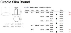 Lustra LED suspendata Oracle slim sp d090 round 2700k on-off negru