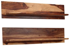 vidaXL Rafturi de perete, 2 buc., 118x26x20 cm, lemn masiv de acacia