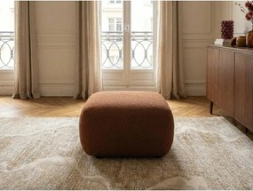 Taburet portocaliu cu tapițerie din țesătură bouclé Montaigne – Bobochic Paris