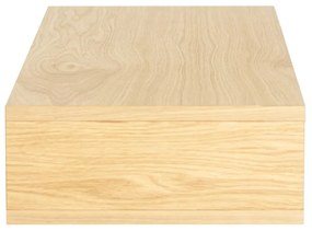 Noptieră în culoare naturală cu rafturi cu aspect de lemn de stejar Farsta – Woodman