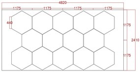Panou LED HoneyComb, 14 Hexagoane, Lumină Rece 6500K, 672W