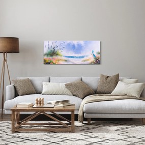 Tablou - Plaja romantică, pictură în ulei (120x50 cm)