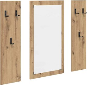 vidaXL Răcător de paltoane montat pe perete Pe perete Stejar Artizanal