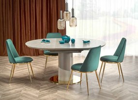 Set masa extensibila Muscat + 4 scaune K460 verde/auriu