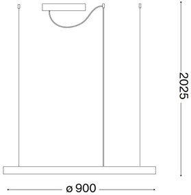 Ideal Lux - Candelabru LED suspendat pe cablu ORACLE SLIM, 53 W, 230 V, 4000 K, Ø 90 cm, alb