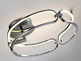 Lustra LED aplicata design ultra-modern, dimabila cu telecomanda, 47cm Colette crom