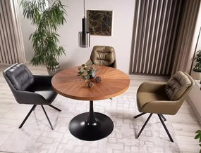 Masa rotunda Amadeo nuc/negru mat ø80/h76