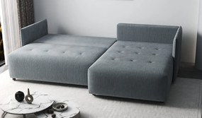 Colțar extensibil dumonde cu ladă de depozitare si sezut confortabil din spuma high-density, Malta Zoom Grey II 235x185 cm