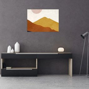 Tablou pe sticlă - Acuarelă munți N⁰1 (70x50 cm)