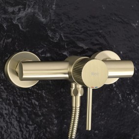 Baterie de duș REA Lungo Stripe BRUSH GOLD