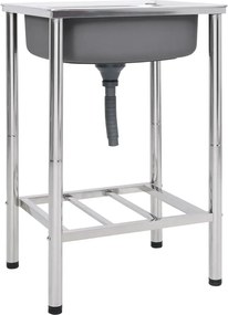 vidaXL Chiuvetă de camping cu o cuvă, oțel inoxidabil