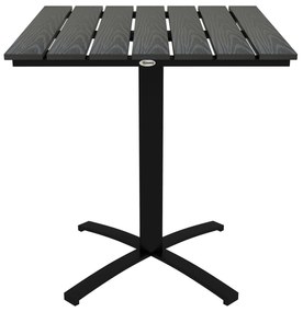 Outsunny Masa pentru terasă, pentru 4 persoane, cu aspect de lemn, cadru din aluminiu, 70 x 70 x 76 cm, Gri | Aosom Romania