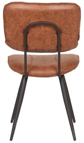 Scaune de dining maro coniac 2 buc. din piele Fos – LABEL51
