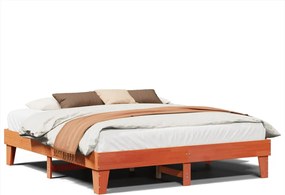 vidaXL Cadru de pat fără saltea, maro ceruit 200x200 cm lemn masiv pin