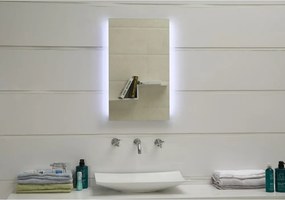 Oglinda cu iluminare LED si dezaburire Inter Ceramic forma dreptunghiulara 50x70 cm crom lucios