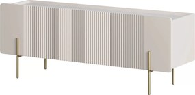 Comodă TV Malmi 150 cm - cașmir / crema bianca / picioare aurii