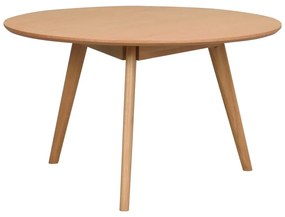 Măsuță de cafea în culoare naturală rotundă cu aspect de lemn de stejar 90x90 cm Yumi - Rowico