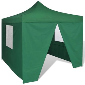 41468  Green Foldable Tent 3 x 3 m with 4 Walls Verde, 3 x 3 m, Cu  4 pereti