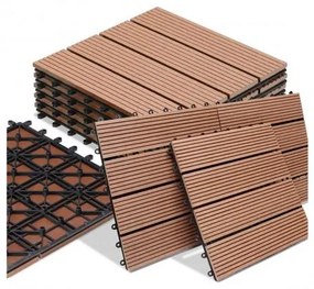 Set 9 placi terasa WPC Teracota clasica Maro 30 x 30 cm