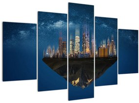 Tablou - Metropola plutind în spațiu (150x105 cm)