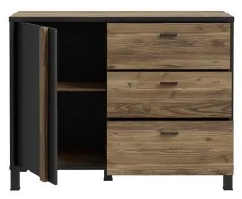 Comodă OREN cu sertare, maro/negru