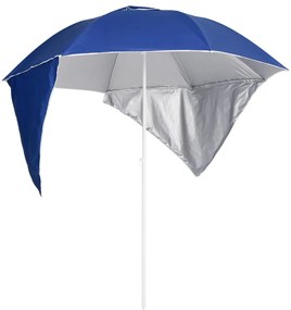 vidaXL Umbrelă soare de plajă cu pereți laterali, albastru, 215 cm