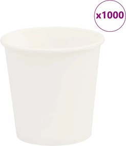 vidaXL Cești de cafea din hârtie 1000 buc 4oz 100ml alb