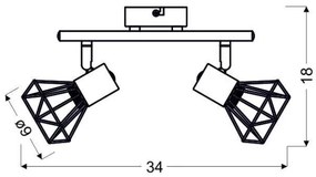 Lampă spot VERVE 2xE14/40W/230V