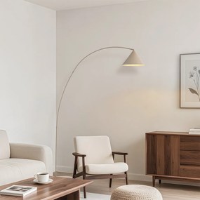 Lampă de podea retro bej cu interior alb - Triangolo