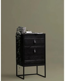 Noptieră cu ușă și sertar WOOOD Zola, negru