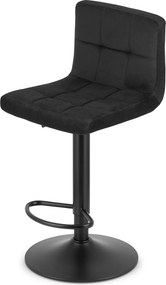 OFERTA Scaun de bar negru PROT VELVET cu picior negru Calitatea II