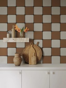 Tapet Porcelain Tiles, Orange, Rebel Walls