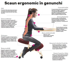 Scaun de ingenunchiere ergonomic, gri-maro Taupe   negru, RUFUS