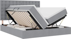 vidaXL Pat cu storage Gri deschis 200 x 200 cm Piele artificială