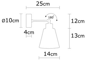 Spot de perete MANAVGAT 1xE27/100W/230V