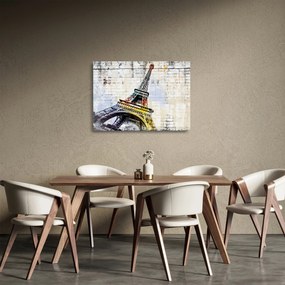 Tablou pe sticlă - Arta digitală a Turnului Eiffel (70x50 cm)