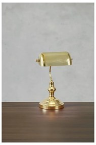 Veioză alămie cu abajur din sticlă (înălțime 42 cm) Bankers – Markslöjd