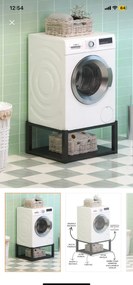 Suport metalic pentru mașină de spălat și uscăto,culoare negru,