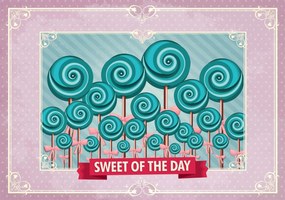 Fototapet - Sweet Pin Up Lollies (152,5x104 cm)