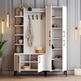 Cuier cu pantofar Casamob Hall Stand, Nuc, 150 x 200 x 35 cm