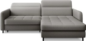 Colțar gri extensibil/cu spațiu de depozitare cu tapițerie din catifea (cu colț pe partea dreaptă/cu șezlong) Gomsi – ELTAP