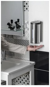 Dozator de săpun lichid argintiu mat automat din oțel inoxidabil 650 ml – Sapho